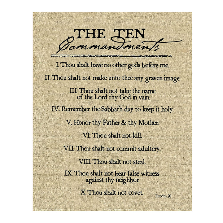 "Ten Commandments"-Exodus 20 -Bible Verse Wall Art-11 x 14"