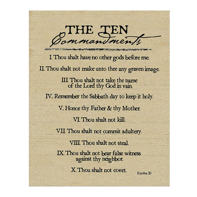 "Ten Commandments"-Exodus 20 -Bible Verse Wall Art-11 x 14"