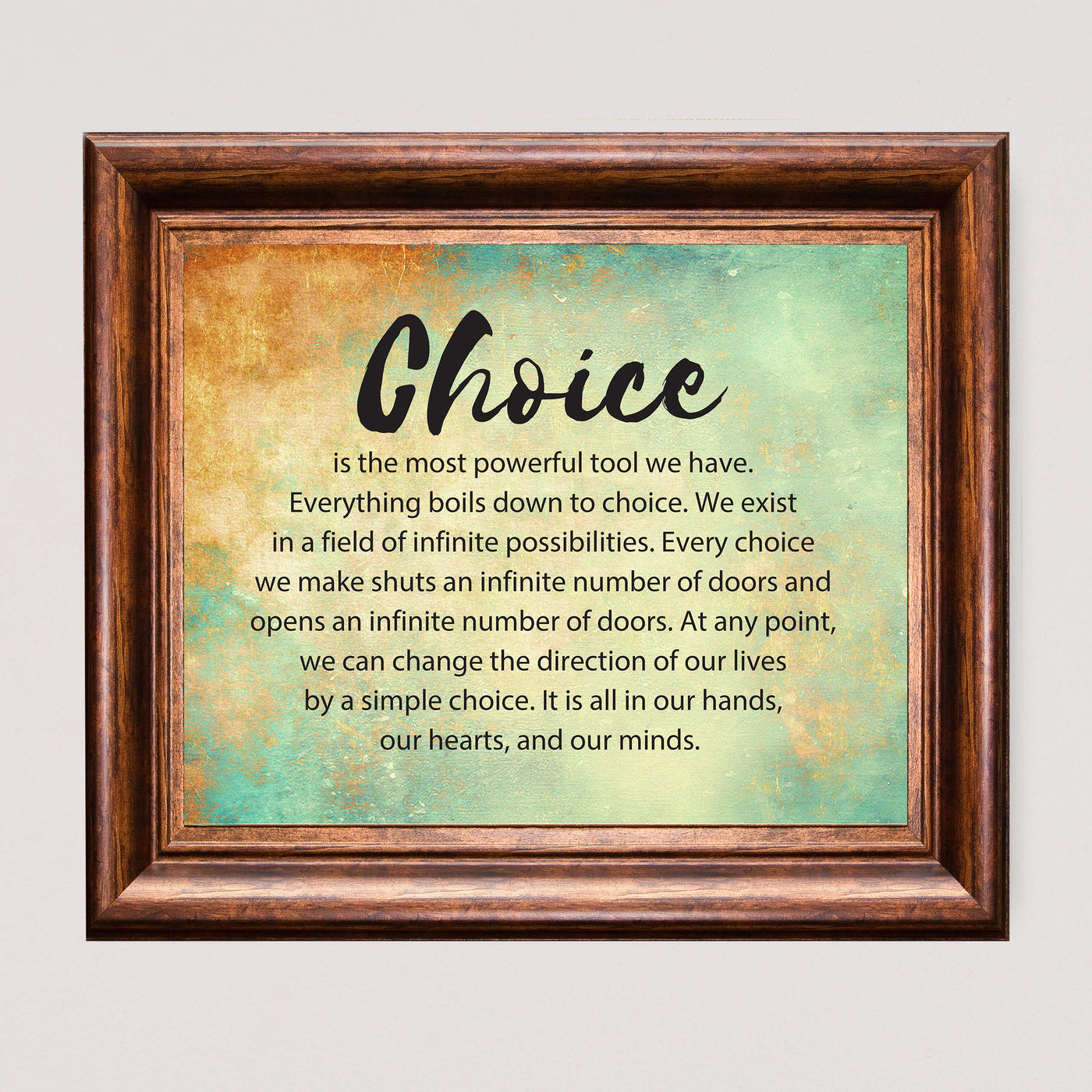 Choice-Most Powerful Tool We Have Inspirational Quotes Wall Art Sign -10 x 8" Modern Typographic Poster Print-Ready to Frame. Motivational Home-Office-Classroom Decor. Great Positive Decoration!