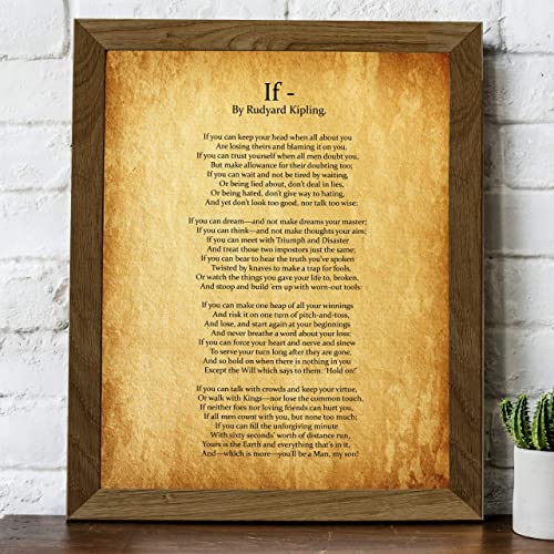 "IF You Can Keep Your Head"- Rudyard Kipling Poem Page Print-8 x 10"