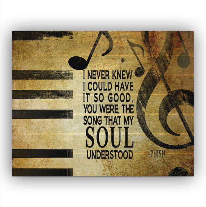 Phish-"You Were the Song That My Soul Understood"-Joy Song Lyrics Wall Art- 8 x 10" Typographic Music Poster Print-Ready to Frame. Modern Home-Office-Studio-Bar D?cor. Perfect Gift for Phish Fans!