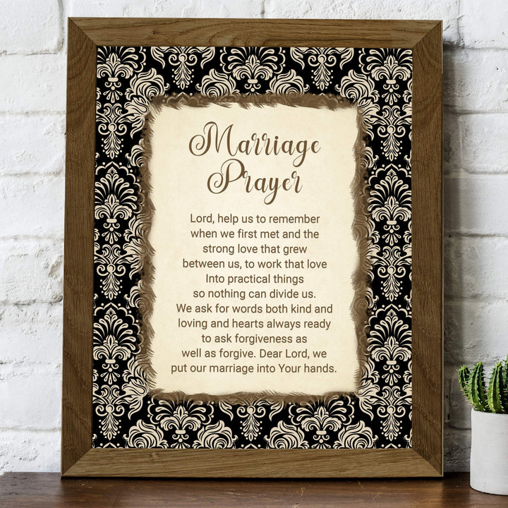 Marriage Prayer-Inspirational Christian Wall Art Decor -8 x 10" Rustic Typographic Print-Ready to Frame. Great Engagement-Bridal Shower-Wedding Gift. Perfect Advice for Newlyweds-Spouses-Partners!